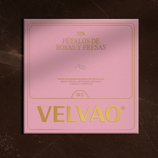 PÉTALOS DE ROSAS Y FRESAS 72% 10G